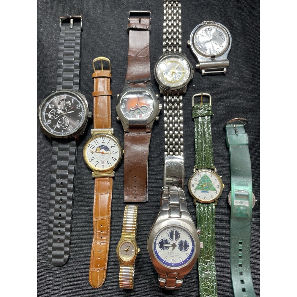 Lot of 9 Wristwatches Armitron Embassy Quartz Non Working Parts Repair
